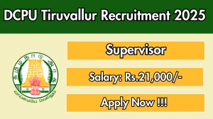 DCPU Tiruvallur Supervisor Recruitment 2025 - Apply Offline