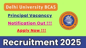 Delhi University BCAS Principal Recruitment 2025 - Apply Offline Delhi University BCAS Principal Recruitment 2025 - Apply Offline