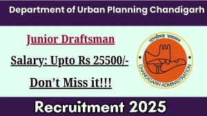 Department of Urban Planning Chandigarh Junior Draftsman Recruitment 2025 - Apply Online for 02 Posts