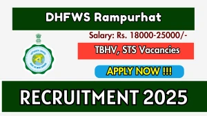 DHFWS Rampurhat Recruitment 2025 – Apply Online for 02 TBHV, Senior Treatment Supervisor Posts DHFWS Rampurhat Recruitment 2025 – Apply Online for 02 TBHV, Senior Treatment Supervisor Posts
