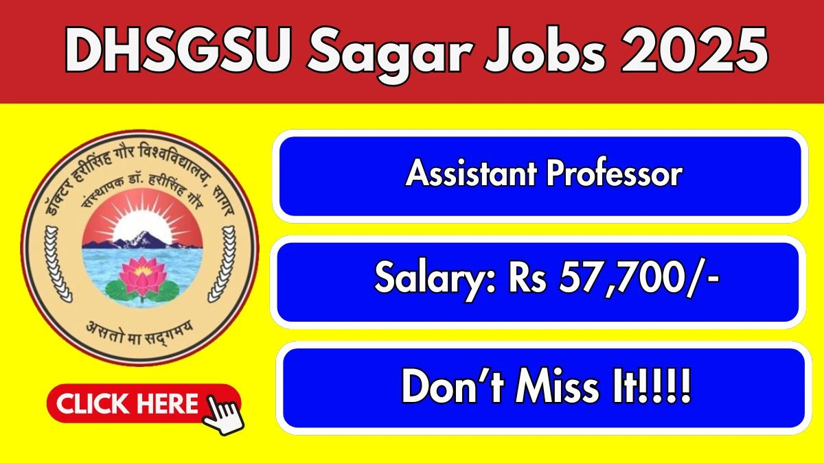 DHSGSU Sagar Assistant Professor Recruitment 2025 - Apply Online for 09 Posts