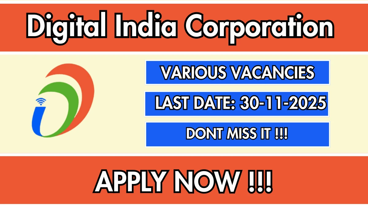 Digital India Corporation Recruitment 2025 - Apply Online for 03 Manager, Data Analyst and More Posts