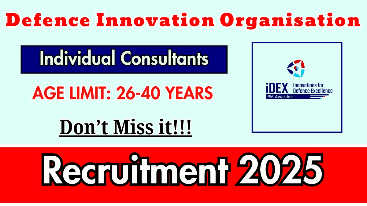 DIO Individual Consultants Recruitment 2025 - Apply Online for 07 Posts