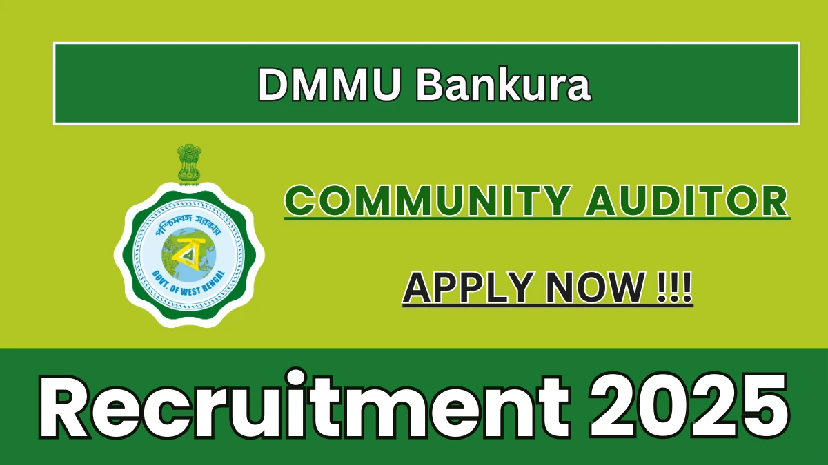 DMMU Bankura Community Auditor Recruitment 2025 - Apply Offline