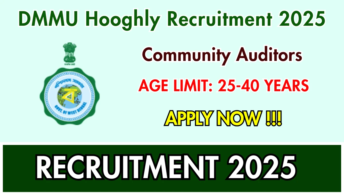 DMMU Hooghly Recruitment 2025 - Apply Online for 46 Community Auditors Posts