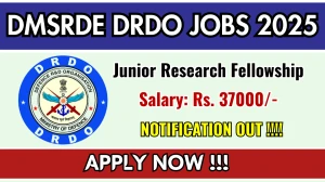 DMSRDE DRDO Junior Research Fellowship Recruitment 2025 – Walk in DMSRDE DRDO Junior Research Fellowship Recruitment 2025 – Walk in