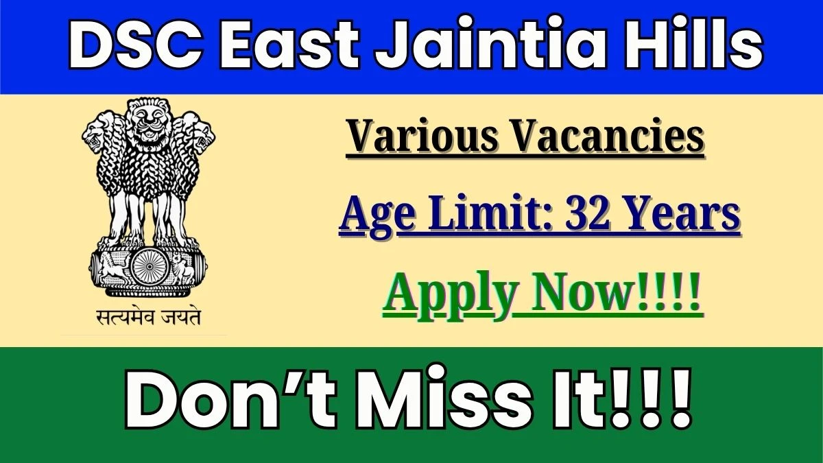 DSC East Jaintia Hills Recruitment 2025 - Apply Online for 11 Gram Sevak, Typist and Other Posts