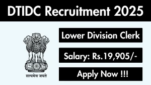 DTIDC Lower Division Clerk Recruitment 2025 - Apply Offline