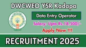 DWCWEO YSR Kadapa Data Entry Operator Recruitment 2025 - Apply Offline