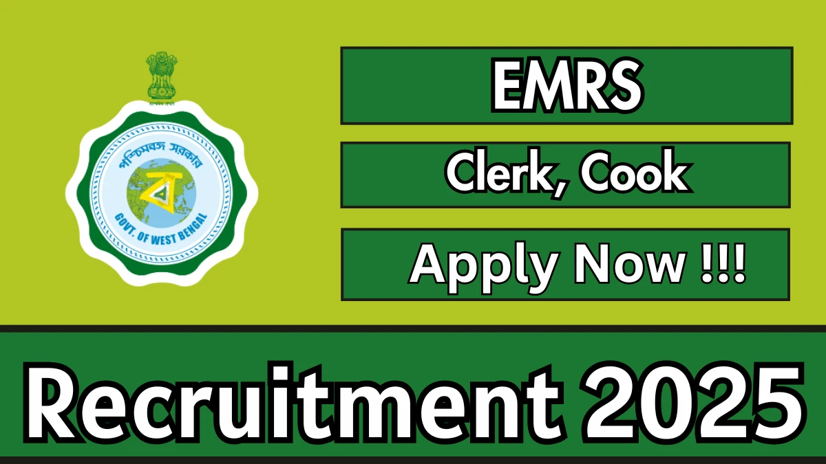 EMRS Recruitment 2025 - Apply Offline for 02 Clerk, Cook Posts