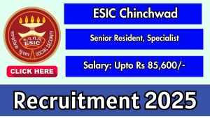 ESIC Chinchwad Recruitment 2025 – Walk in for 17 Senior Resident, Specialist and Other Posts