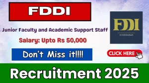 FDDI Recruitment 2025 - Apply Online for 04 Junior Faculty and Academic Support Staff Posts