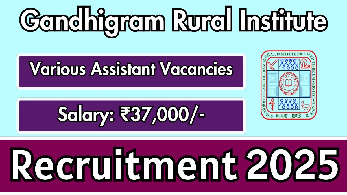 Gandhigram Rural Institute Research Assistant Recruitment 2025 - Apply Offline for 1 Posts