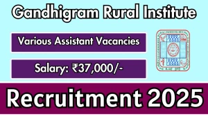 Gandhigram Rural Institute Research Assistant Recruitment 2025 - Apply Offline for 1 Posts Gandhigram Rural Institute Research Assistant Recruitment 2025 - Apply Offline for 1 Posts