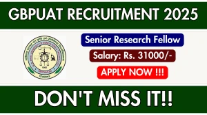 GBPUAT Senior Research Fellow Recruitment 2025 - Apply Offline for 01 Posts GBPUAT Senior Research Fellow Recruitment 2025 - Apply Offline for 01 Posts