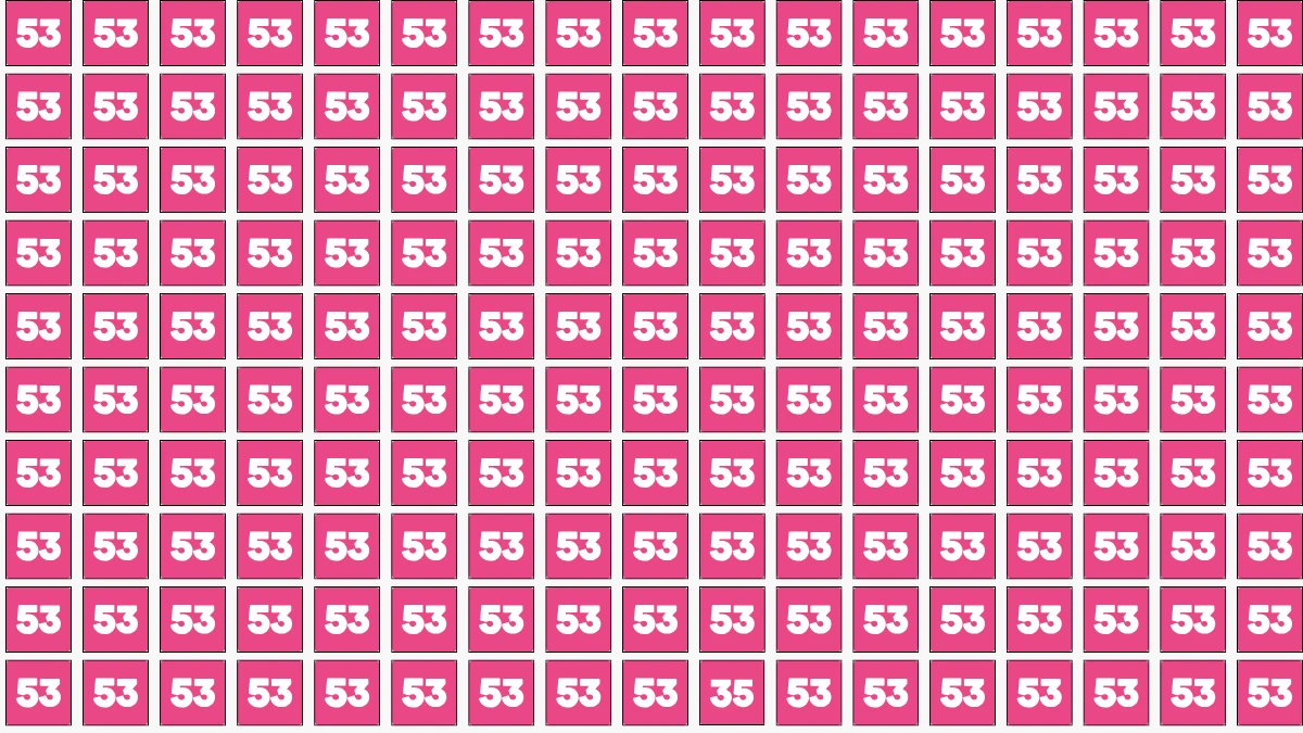 Genius IQ Test: You have a sharp eyes if you can solve this puzzle in 6 seconds! Spot the number 35 among 53