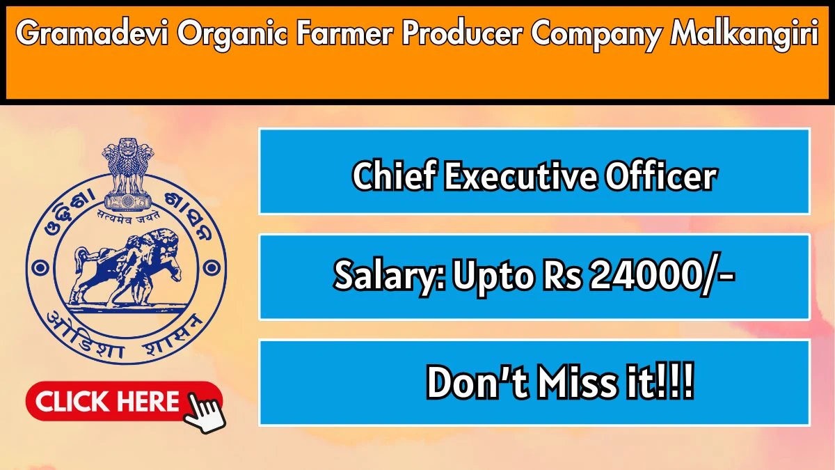 Gramadevi Organic Farmer Producer Company Malkangiri Chief Executive Officer Recruitment 2025 - Apply Offline