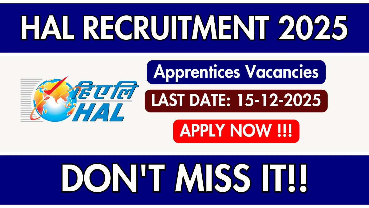 HAL Apprentices Recruitment 2025 - Apply Offline