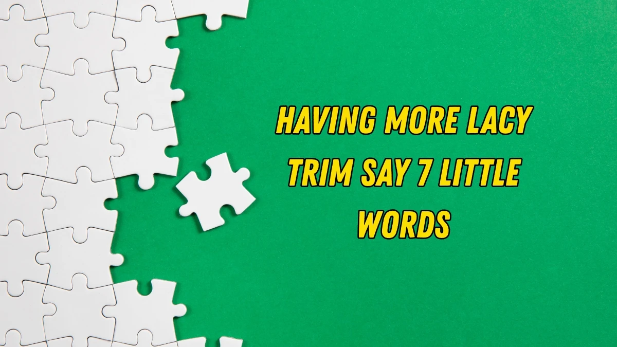Having more lacy trim say 7 Little Words 8 letters Answer
