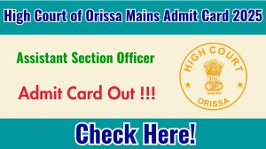 High Court of Orissa Assistant Section Officer Mains Admit Card 2025 OUT Download Hall Ticket at orissahighcourt.nic.in