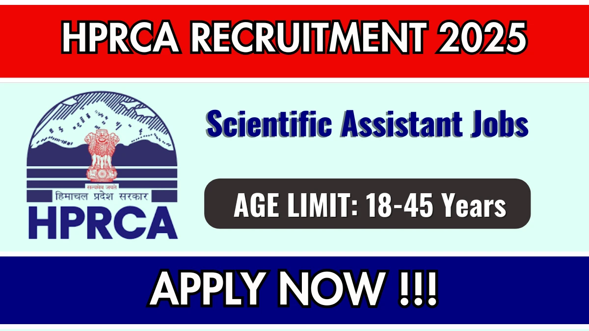 HPRCA Scientific Assistant Recruitment 2026 - Apply Online for 01 Posts