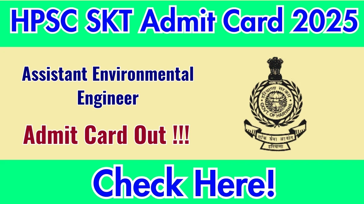 HPSC AEE SKT Admit Card 2025 OUT Download Hall Ticket at hpsc.gov.in