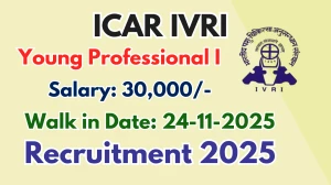 ICAR IVRI Young Professional I Recruitment 2025 – Walk in