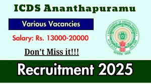 ICDS Ananthapuramu Recruitment 2025 - Apply Offline for 04 Multi Purpose Staff, Security Guard and More Posts ICDS Ananthapuramu Recruitment 2025 - Apply Offline for 04 Multi Purpose Staff, Security Guard and More Posts