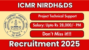 ICMR NIRDH&DS Project Technical Support Recruitment 2025 – Walk in for 05 Posts