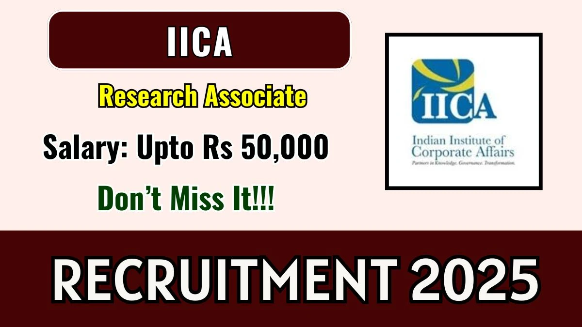 IICA Research Associate Recruitment 2025 PDF OUT - Apply Offline