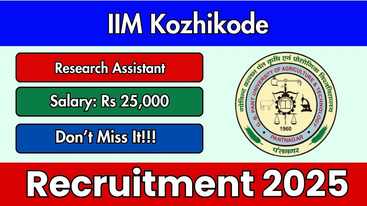IIM Kozhikode Research Assistant Recruitment 2025 - Apply Online