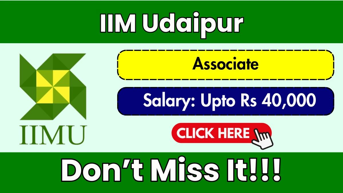IIM Udaipur Associate Recruitment 2025 – Apply Online for 01 Posts