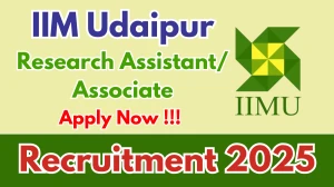 IIM Udaipur Research Assistant/ Associate Recruitment 2025 - Apply Online