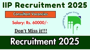 IIP Consultant Recruitment 2025 - Apply Online for 01 Posts IIP Consultant Recruitment 2025 - Apply Online for 01 Posts