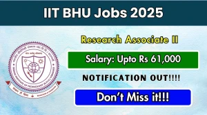 IIT BHU Research Associate II Recruitment 2025 - Apply Offline