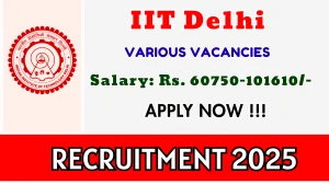 IIT Delhi Recruitment 2025 - Apply Online for 04 Senior Project Scientist, Principal Project Scientist Posts IIT Delhi Recruitment 2025 - Apply Online for 04 Senior Project Scientist, Principal Project Scientist Posts