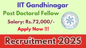 IIT Gandhinagar Post Doctoral Fellow Recruitment 2025 - Apply Online