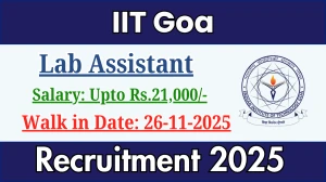 IIT Goa Lab Assistant Recruitment 2025 – Walk in