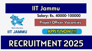 IIT Jammu Project Officer Recruitment 2025 - Apply Online IIT Jammu Project Officer Recruitment 2025 - Apply Online