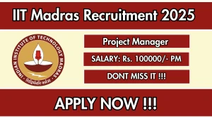 IIT Madras Project Manager Recruitment 2025 - Apply Online IIT Madras Project Manager Recruitment 2025 - Apply Online