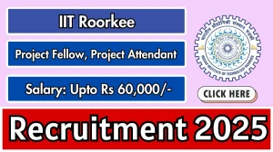 IIT Roorkee Recruitment 2025 – Walk in for 03 Project Fellow, Project Attendant Posts