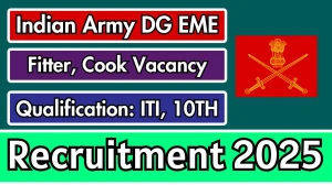 Indian Army DG EME Recruitment 2025 - Apply Offline for 2 Fitter, Cook Posts
