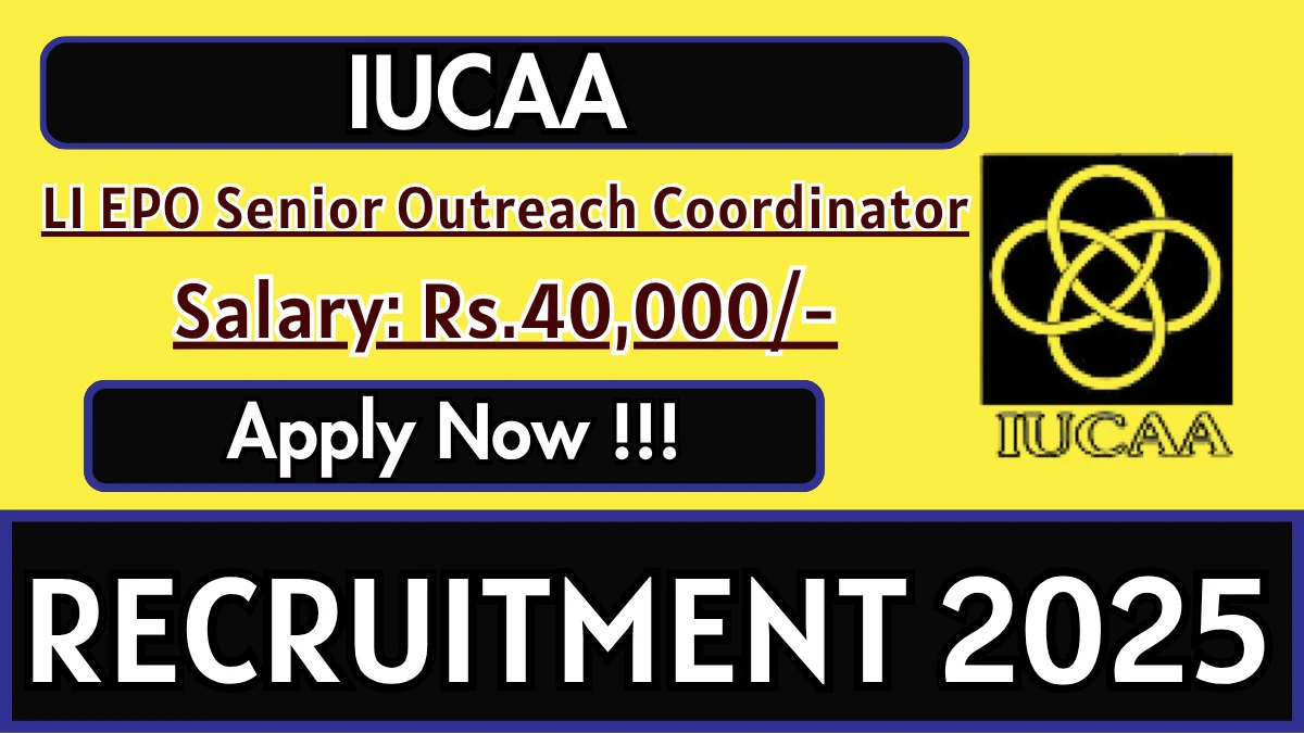 IUCAA LI EPO Senior Outreach Coordinator Recruitment 2025 - Apply Online