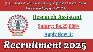 J.C. Bose University of Science and Technology YMCA Research Assistant Recruitment 2025 - Apply Offline for 01 Posts