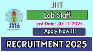 JIIT Lab Staff Recruitment 2025 - Apply Offline