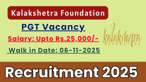 Kalakshetra Foundation PGT Recruitment 2025 – Walk in