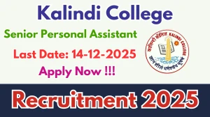Kalindi College Senior Personal Assistant Recruitment 2025 – Apply Online