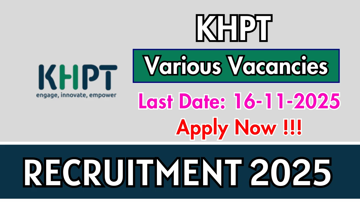 KHPT Recruitment 2025 - Apply Online for 09 Taluka Coordinator, District Lead and More Posts