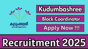 Kudumbashree Block Coordinator Recruitment 2025 - Apply Offline