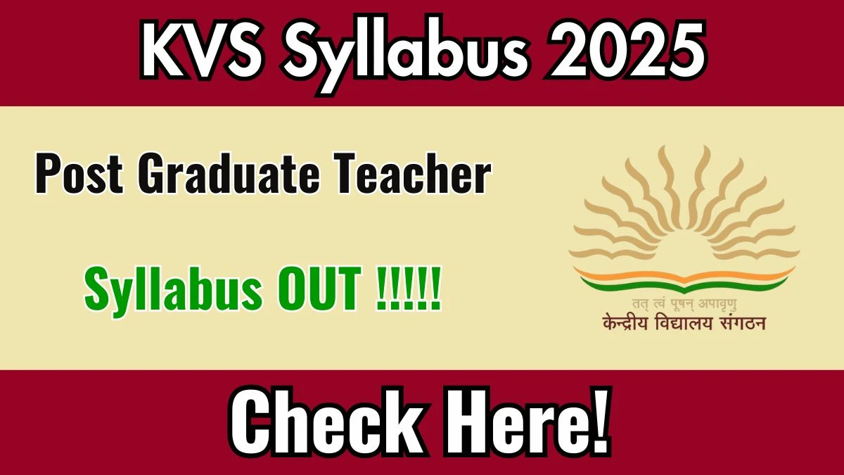 KVS PGT Syllabus 2025 Out Direct Link to Download Syllabus PDF here